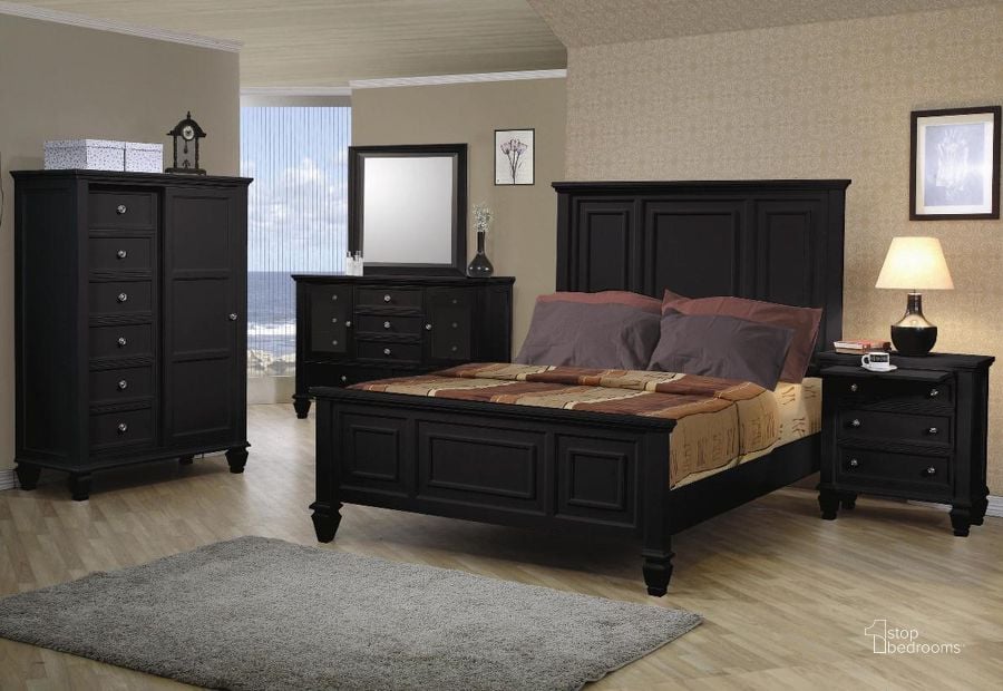 The appearance of Sandy Beach Black Panel Bedroom Set - 20132 designed by Coaster in the transitional interior design. This black piece of furniture  was selected by 1StopBedrooms from Sandy Beach Collection to add a touch of cosiness and style into your home. Sku: 201321QB1;201321QB2;201321QB3;201322. Bed Type: Panel Bed. Material: Wood. Product Type: Panel Bed. Bed Size: Queen. Image1