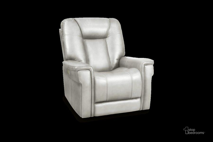 The appearance of Sanibel Power Recliner In Rainer Dove With Power Head Rest and Power Lumbar (Lay Flat) designed by BarcaLounger in the transitional interior design. This dove piece of furniture  was selected by 1StopBedrooms from Sanibel Collection to add a touch of cosiness and style into your home. Sku: 9PHL1192375091. Material: Leather. Product Type: Recliner. Image1