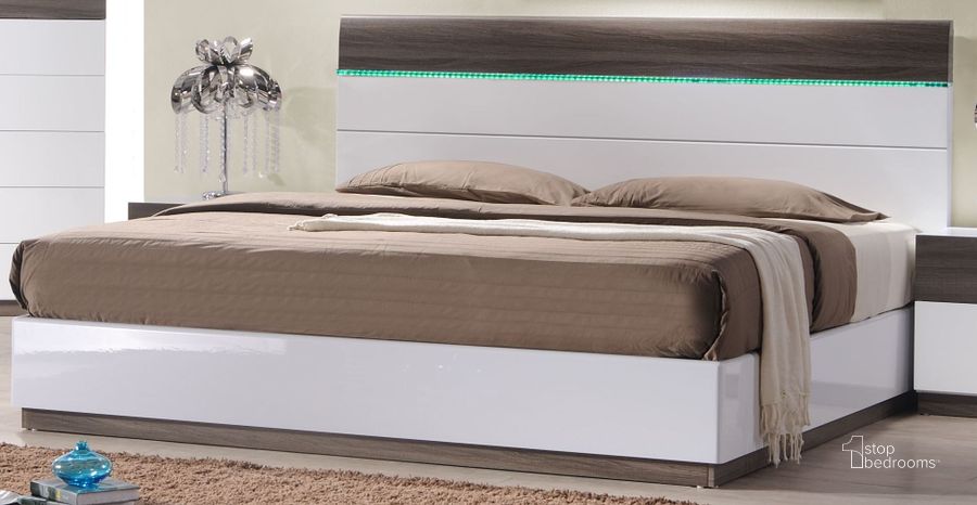 The appearance of Sanremo B Queen Platform Bed designed by J&M in the modern / contemporary interior design. This white piece of furniture  was selected by 1StopBedrooms from Sanremo Collection to add a touch of cosiness and style into your home. Sku: 18023-Q. Bed Type: Platform Bed. Material: Wood. Product Type: Platform Bed. Bed Size: Queen.