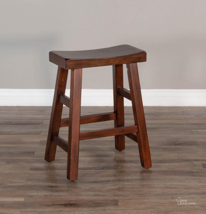 The appearance of Santa Fe 24 Inch Saddle Seat Stool Set of 2 With Wood Seat designed by Sunny Design in the traditional interior design. This dark brown piece of furniture  was selected by 1StopBedrooms from Santa Fe Collection to add a touch of cosiness and style into your home. Sku: 1768DC2-24. Material: Wood. Product Type: Barstool. Image1