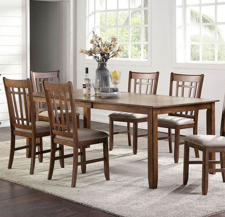 The appearance of Santa Rosa II Rectangular Dining Room Set designed by Liberty in the transitional interior design. This antique piece of furniture  was selected by 1StopBedrooms from Santa Rosa Ii Collection to add a touch of cosiness and style into your home. Sku: 227-T4282;227-C9201S. Table Base Style: Legs. Material: Wood. Product Type: Dining Room Set. Table Top Shape: Rectangular. Size: 82". Image1