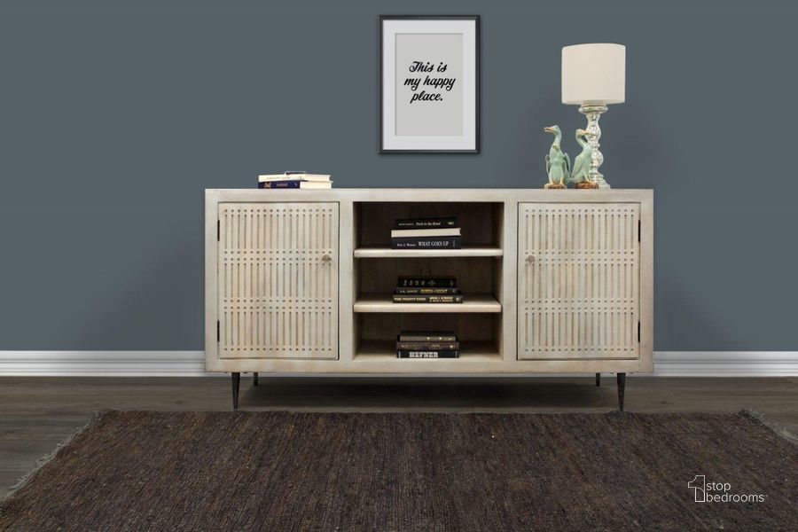 The appearance of Sarah 2 Door Media Cabinet In Ivory 79118003 designed by Moti in the transitional interior design. This ivory piece of furniture  was selected by 1StopBedrooms from Sarah Collection to add a touch of cosiness and style into your home. Sku: 79118003. Material: Wood. Product Type: Media Console. Image1