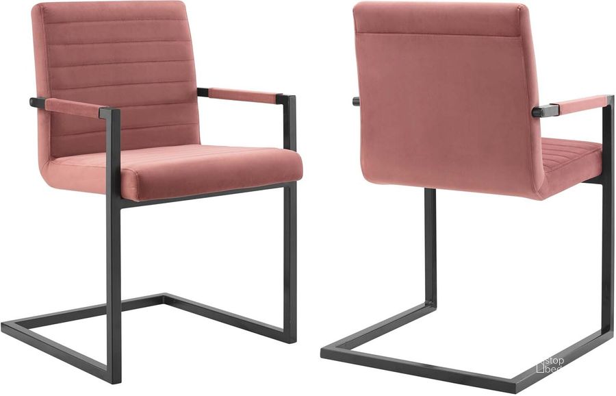 The appearance of Savoy Performance Velvet Dining Chairs - Set of 2 In Dusty Rose designed by Modway in the modern / contemporary interior design. This dusty rose piece of furniture  was selected by 1StopBedrooms from Savoy Collection to add a touch of cosiness and style into your home. Sku: EEI-4523-DUS. Material: Polyester. Product Type: Dining Chair. Image1