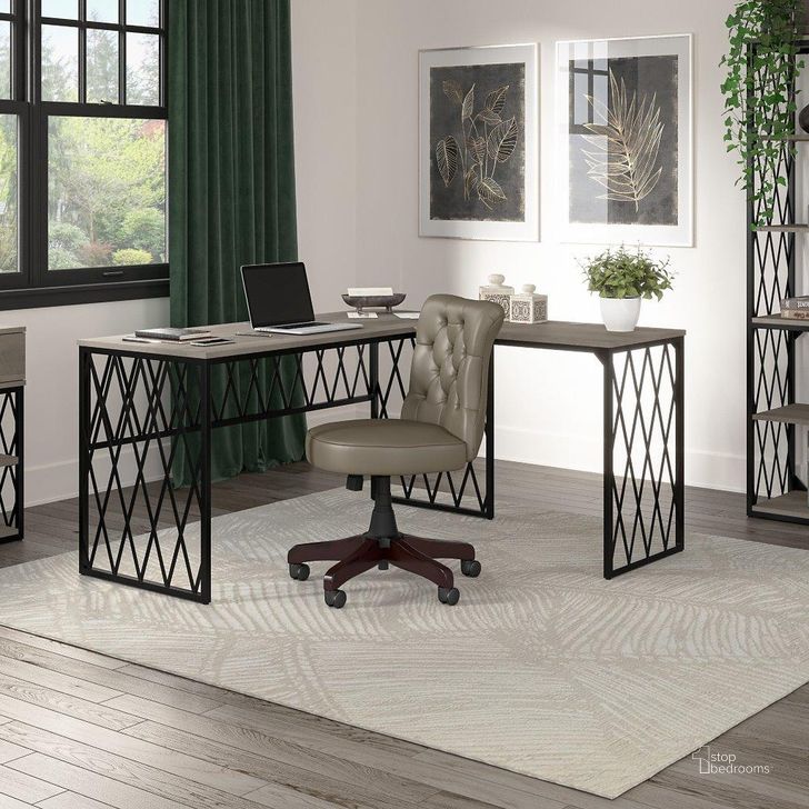 The appearance of Saxonby Gray Home Office Desk & Hutch 0qc24474968 designed by Luminous Layouts in the industrial interior design. This gray piece of furniture  was selected by 1StopBedrooms from Saxonby Collection to add a touch of cosiness and style into your home. Sku: CPK001DG. Material: Wood. Product Type: Home Office Desk. Image1