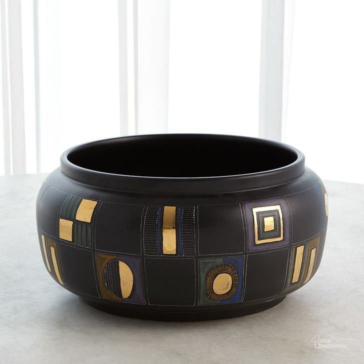 The appearance of Script Bowl In Black designed by Global Views in the modern / contemporary interior design. This black piece of furniture  was selected by 1StopBedrooms from Script Collection to add a touch of cosiness and style into your home. Sku: 3.31652. Material: Ceramic. Product Type: Bowl. Image1