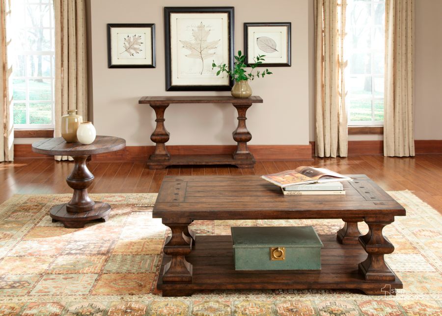 The appearance of Sedona Kona Brown Occasional Table Set designed by Liberty in the country / farmhouse interior design. This brown piece of furniture  was selected by 1StopBedrooms from Sedona Collection to add a touch of cosiness and style into your home. Sku: 231-OT1010;231-OT1020. Material: Wood. Product Type: Occasional Table Set. Table Top Shape: Rectangular. Image1