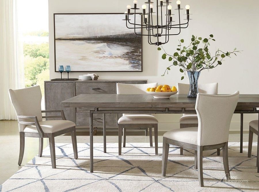 The appearance of Sedona Rectangular Dining Room Set designed by Hekman in the transitional interior design. This iron piece of furniture  was selected by 1StopBedrooms from Sedona Collection to add a touch of cosiness and style into your home. Sku: 24521B;24521T;24523. Table Base Style: Legs. Product Type: Dining Room Set. Table Top Shape: Rectangular. Size: 99". Image1