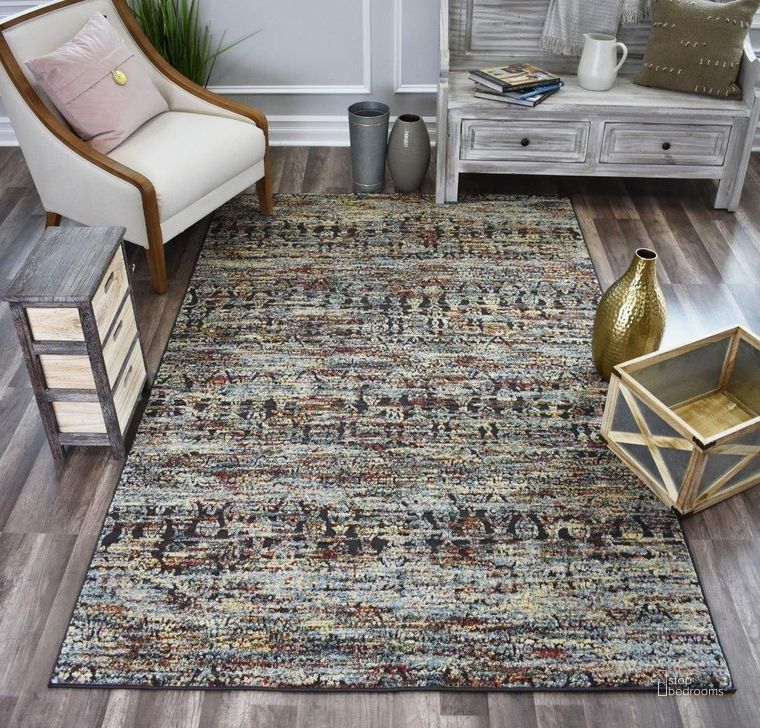 The appearance of Sela JR20A Windswept Transitional Vintage Multi 8' x 10' Area Rug designed by Rugs America in the transitional interior design. This multi piece of furniture  was selected by 1StopBedrooms from Sela Collection to add a touch of cosiness and style into your home. Sku: RA27713. Material: Polypropylene. Product Type: Area Rugs. Image1