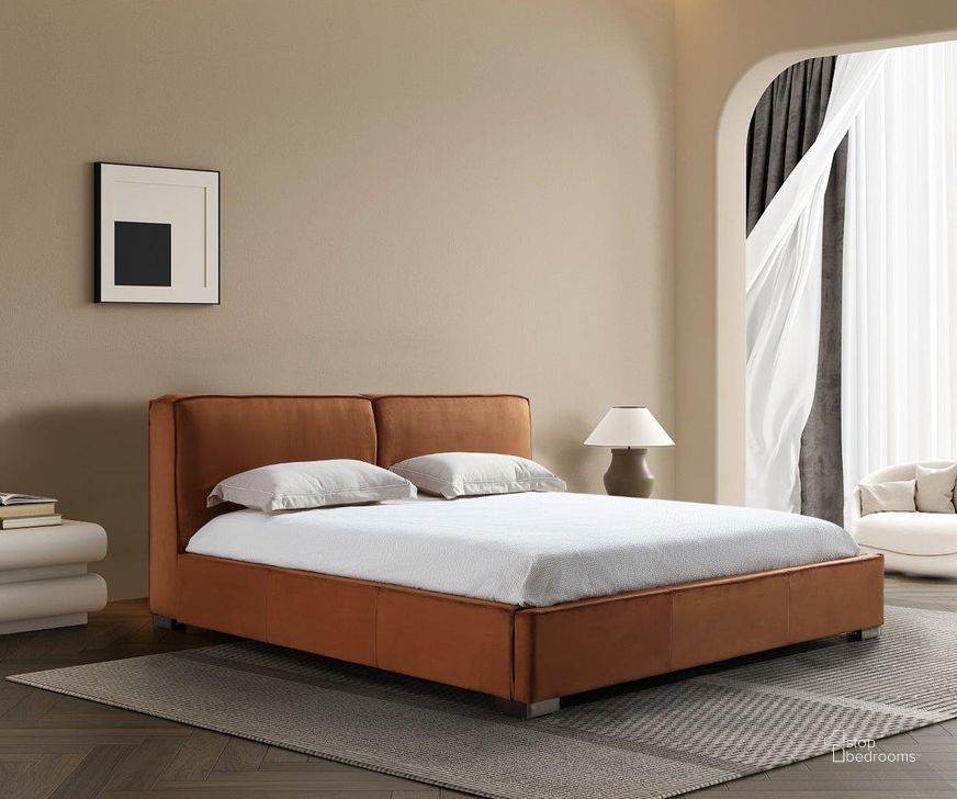 The appearance of Serene King Bed In Chestnut designed by J&M in the modern / contemporary interior design. This chestnut piece of furniture  was selected by 1StopBedrooms from Serene Collection to add a touch of cosiness and style into your home. Sku: 18665-K-C. Bed Type: Platform Bed. Material: Wood. Product Type: Platform Bed. Bed Size: King. Image1