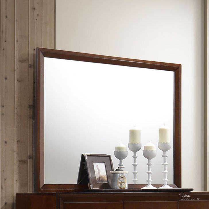 The appearance of Serenity Mirror designed by Coaster in the transitional interior design. This brown piece of furniture  was selected by 1StopBedrooms from Serenity Collection to add a touch of cosiness and style into your home. Sku: 201974. Material: Glass. Product Type: Dresser Mirror. Image1