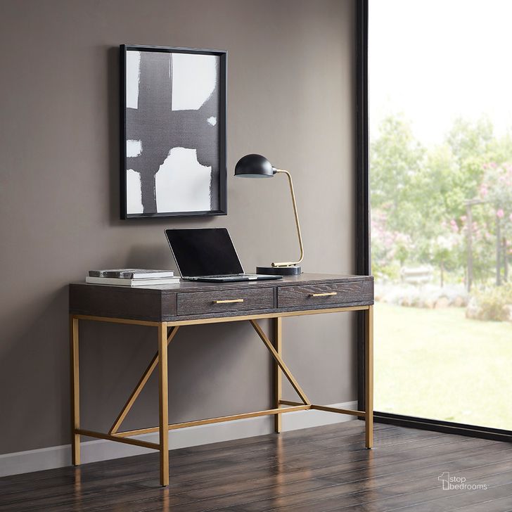 The appearance of Sharkey Desk In Morocco/Gold designed by Olliix in the modern / contemporary interior design. This morocco/gold piece of furniture  was selected by 1StopBedrooms from Sharkey Collection to add a touch of cosiness and style into your home. Sku: MT122-0092. Product Type: Desk. Material: MDF. Image1