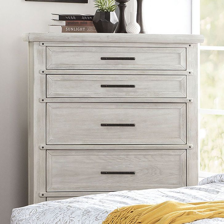 The appearance of Shawnette Chest In Antique White designed by Furniture of America in the transitional interior design. This antique white piece of furniture  was selected by 1StopBedrooms from Shawnette Collection to add a touch of cosiness and style into your home. Sku: FOA7924C. Material: Wood. Product Type: Chest.