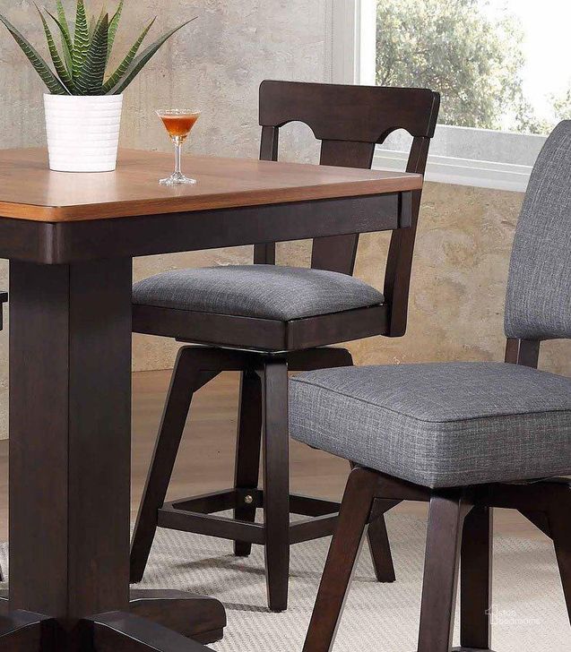 The appearance of Sheehan Brown Barstool Set of 2 0qd24352695 designed by Bennett Interiors in the transitional interior design. This brown piece of furniture  was selected by 1StopBedrooms from Sheehan Collection to add a touch of cosiness and style into your home. Sku: 0739-50-CS1. Material: Wood. Product Type: Barstool. Image1