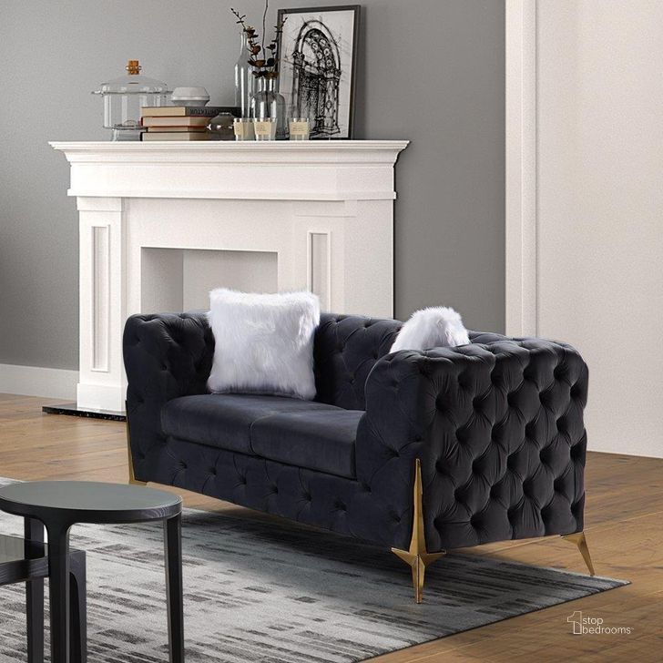 The appearance of Sheila Dark Grey Velvet Loveseat designed by Premier Home in the modern / contemporary interior design. This grey piece of furniture  was selected by 1StopBedrooms from Sheila Collection to add a touch of cosiness and style into your home. Sku: FS361-GR-LO. Product Type: Loveseat. Material: Velvet. Image1