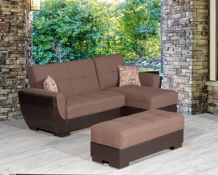 The appearance of Shelford Brown Ottoman 0qd24538678 designed by Boho House in the modern / contemporary interior design. This dark brown piece of furniture  was selected by 1StopBedrooms from Shelford Collection to add a touch of cosiness and style into your home. Sku: AIR-O-114. Product Type: Ottoman. Material: Chenille.