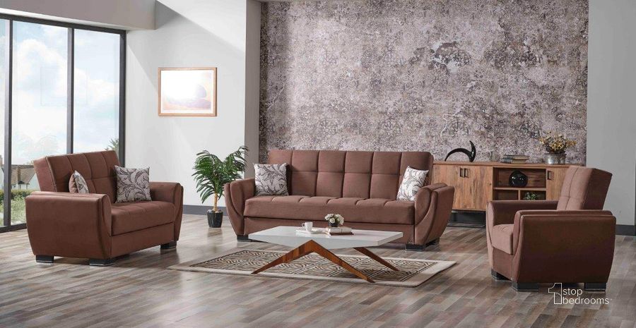 The appearance of Shelford Brown Sofa Bed Futon 0qd24538971 designed by Boho House in the modern / contemporary interior design. This brown piece of furniture  was selected by 1StopBedrooms from Shelford Collection to add a touch of cosiness and style into your home. Sku: AIR-SB-108. Product Type: Sofa Bed. Material: Chenille. Image1