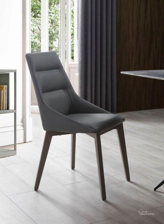 The appearance of Siena Grey Dining Chair Set of 2 designed by Whiteline Modern Living in the modern / contemporary interior design. This grey piece of furniture  was selected by 1StopBedrooms from Siena Collection to add a touch of cosiness and style into your home. Sku: DC1420-GRY/GRY. Material: Faux Leather. Product Type: Dining Chair. Image1