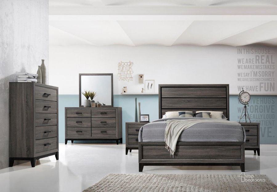 The appearance of Sierra King Bed In Gray designed by Galaxy Home Furnishings in the modern / contemporary interior design. This gray piece of furniture  was selected by 1StopBedrooms from Sierra Collection to add a touch of cosiness and style into your home. Sku: 808857584342. Bed Type: Panel Bed. Material: Wood. Product Type: Panel Bed. Bed Size: King. Image1