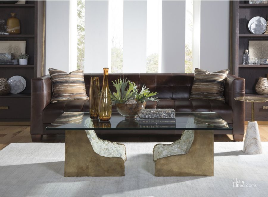 The appearance of Signature Designs White and Bronze Apricity Rectangular Occasional Table Set designed by Artistica Home in the transitional interior design. This brown piece of furniture  was selected by 1StopBedrooms from Signature Designs Collection to add a touch of cosiness and style into your home. Sku: 01-2181-945C;01-2177-950. Product Type: Occasional Table Set. Image1