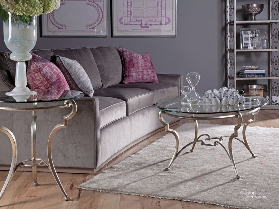 The appearance of Signature Designs Champagne Foil Colette Oval Occasional Table Set designed by Artistica Home in the transitional interior design. This silver piece of furniture  was selected by 1StopBedrooms from Signature Designs Collection to add a touch of cosiness and style into your home. Sku: 01-2022-949C;01-2022-950C. Product Type: Occasional Table Set. Image1