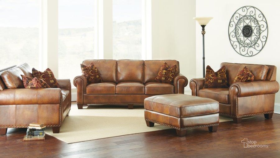The appearance of Silverado Ottoman In Brown designed by Steve Silver in the traditional interior design. This brown piece of furniture  was selected by 1StopBedrooms from Silverado Collection to add a touch of cosiness and style into your home. Sku: SR920T. Material: Leather. Product Type: Ottoman.