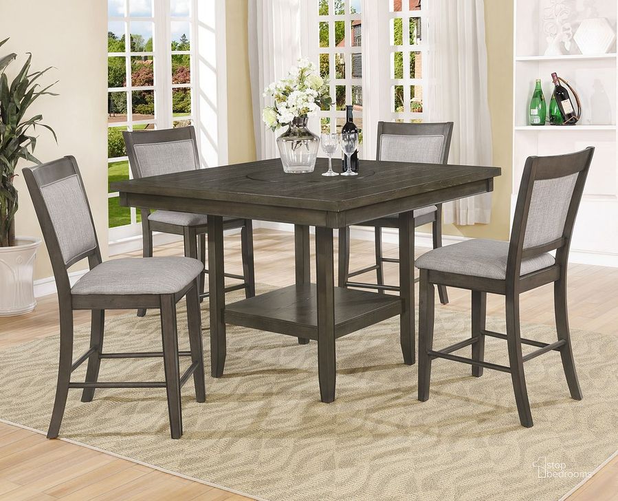 The appearance of Sirdar Grey Dining Room Set 0qd2382171 designed by Bennett Interiors in the transitional interior design. This grey piece of furniture  was selected by 1StopBedrooms from Sirdar Collection to add a touch of cosiness and style into your home. Sku: 2727GY-T-4848;2727GY-S-24. Table Top Shape: Square. Product Type: Dining Room Set. Size: 48". Image1