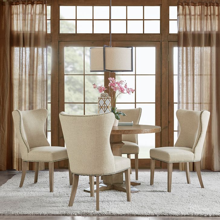 The appearance of Skylar Dining Side Chair Set Of 2 In Cream designed by Olliix in the transitional interior design. This cream piece of furniture  was selected by 1StopBedrooms from Skylar Collection to add a touch of cosiness and style into your home. Sku: MP108-0665. Material: Wood. Product Type: Dining Chair. Image1