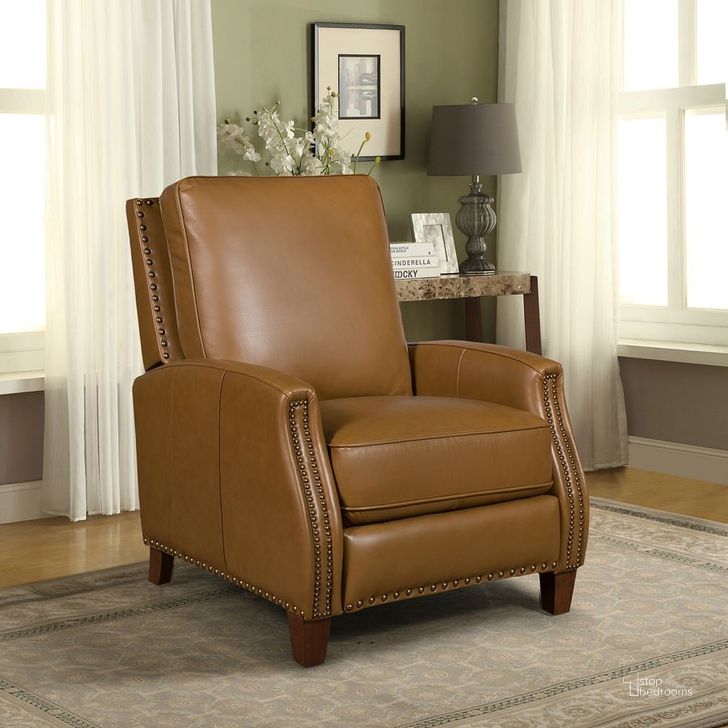 The appearance of Slipmore Ponytail Recliner designed by Isaac Tahari in the transitional interior design. This ponytail piece of furniture  was selected by 1StopBedrooms from Slipmore Collection to add a touch of cosiness and style into your home. Sku: 73155570086. Material: Leather. Product Type: Recliner. Image1
