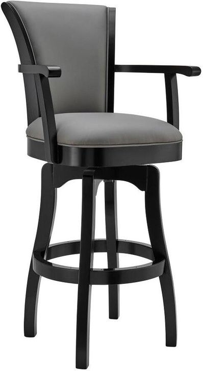The appearance of Smitho Black Barstool 0qb24412797 designed by Windsor Home in the modern / contemporary interior design. This gray piece of furniture  was selected by 1StopBedrooms from Smitho Collection to add a touch of cosiness and style into your home. Sku: LCRABAARBLGR26. Material: Wood. Product Type: Barstool. Image1