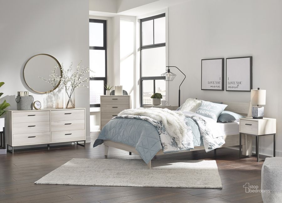 The appearance of Socalle Light Natural Youth Platform Bedroom Set designed by Signature Design by Ashley in the modern / contemporary interior design. This light natural piece of furniture  was selected by 1StopBedrooms from Socalle Collection to add a touch of cosiness and style into your home. Sku: EB1864-112;EB1864-191. Bed Type: Platform Bed. Material: Wood. Product Type: Platform Bed. Bed Size: Full. Image1