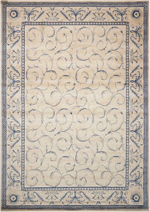 The appearance of Somerset Ivory And Blue 8 X 11 Area Rug designed by Nourison in the rustic / southwestern interior design. This ivory and blue piece of furniture  was selected by 1StopBedrooms from Somerset Collection to add a touch of cosiness and style into your home. Sku: 99446317544. Material: Polyester. Product Type: Area Rugs. Image1