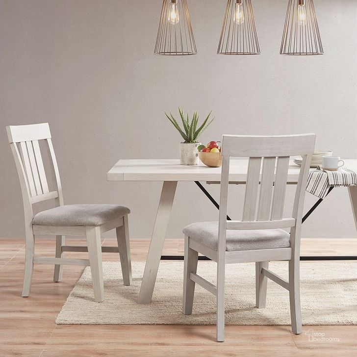 The appearance of Sonoma Dining Chair Set Of 2 In Reclaimed White designed by Olliix in the industrial interior design. This reclaimed white piece of furniture  was selected by 1StopBedrooms from Sonoma Collection to add a touch of cosiness and style into your home. Sku: II108-0449. Material: Wood. Product Type: Dining Chair. Image1