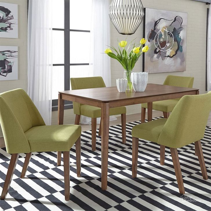 The appearance of Space Savers Rectangular Dining Room Set w/ Green Chairs designed by Liberty in the transitional interior design. This green piece of furniture  was selected by 1StopBedrooms from Space Savers Collection to add a touch of cosiness and style into your home. Sku: 198-T3253;198-C9001S-GE. Material: Wood. Product Type: Dining Room Set. Table Top Shape: Rectangular. Image1