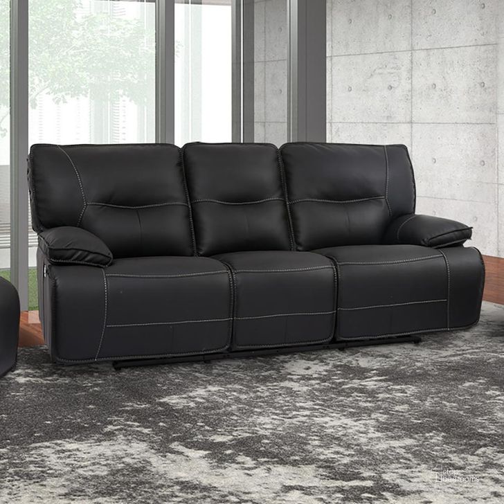 The appearance of Spartacus Black Dual Power Reclining Sofa with Power Headrest designed by Parker House in the modern / contemporary interior design. This black piece of furniture  was selected by 1StopBedrooms from Spartacus Collection to add a touch of cosiness and style into your home. Sku: MSPA#832PH-BLC. Material: Polyester. Product Type: Reclining Sofa.