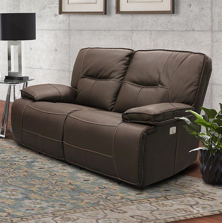 The appearance of Spartacus Chocolate Dual Power Reclining Loveseat with Power Headrest designed by Parker House in the modern / contemporary interior design. This brown piece of furniture  was selected by 1StopBedrooms from Spartacus Collection to add a touch of cosiness and style into your home. Sku: MSPA#822PH-CHO. Material: Polyester. Product Type: Loveseat.