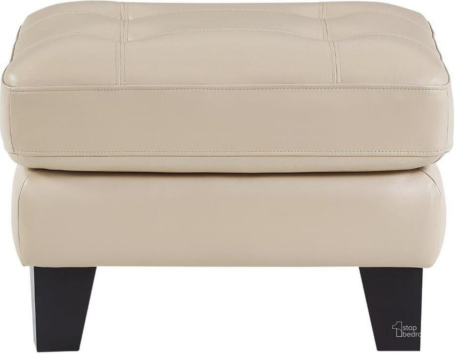 The appearance of Spivey Beige Leather Ottoman designed by Homelegance in the transitional interior design. This beige piece of furniture  was selected by 1StopBedrooms from Spivey Collection to add a touch of cosiness and style into your home. Sku: 9460BE-4. Material: Leather. Product Type: Ottoman. Image1