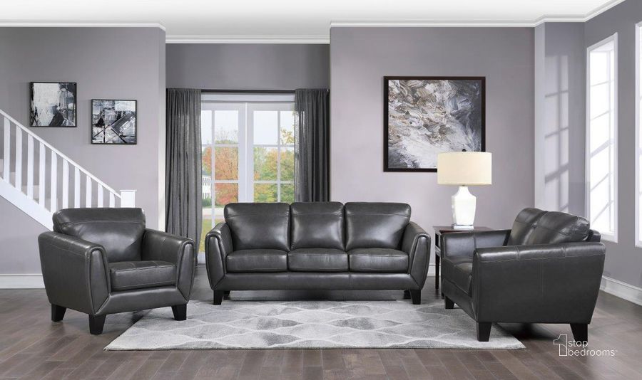 The appearance of Spivey Dark Gray Living Room Set designed by Homelegance in the transitional interior design. This gray piece of furniture  was selected by 1StopBedrooms from Spivey Collection to add a touch of cosiness and style into your home. Sku: 9460DG-3;9460DG-2. Material: Wood. Product Type: Living Room Set. Image1