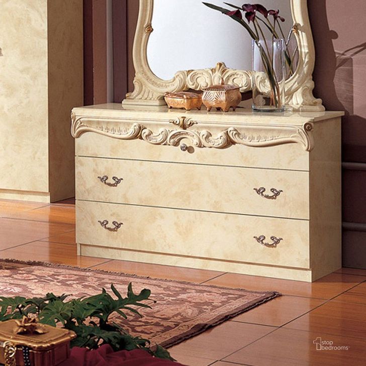 The appearance of Spring Valley Ivory Dresser 0qd2357048 designed by Versailles Home in the traditional interior design. This ivory piece of furniture  was selected by 1StopBedrooms from Spring Valley Collection to add a touch of cosiness and style into your home. Sku: BAROCCOSDRESSER. Material: Wood. Product Type: Dresser. Image1