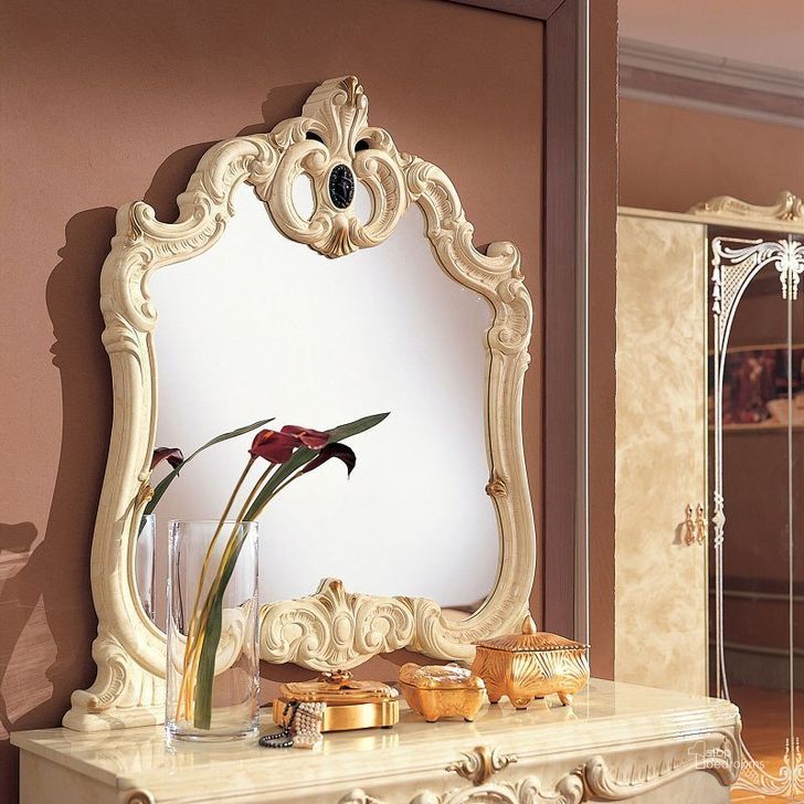 The appearance of Spring Valley Ivory Dresser Mirror designed by Versailles Home in the traditional interior design. This ivory piece of furniture  was selected by 1StopBedrooms from Spring Valley Collection to add a touch of cosiness and style into your home. Sku: BAROCCOMIRROR. Material: Wood. Product Type: Dresser Mirror.