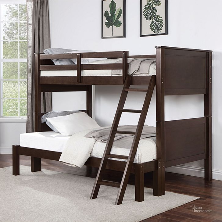 The appearance of Stamos Twin Over Full Bunk Bed In Walnut designed by Furniture of America in the transitional interior design. This walnut piece of furniture  was selected by 1StopBedrooms from Stamos Collection to add a touch of cosiness and style into your home. Sku: CM-BK658WN-1;CM-BK658WN-2;CM-BK658WN-TF-3. Bed Type: Bunk Bed. Material: Wood. Product Type: Bunk Bed. Bed Size: Twin Over Full. Image1