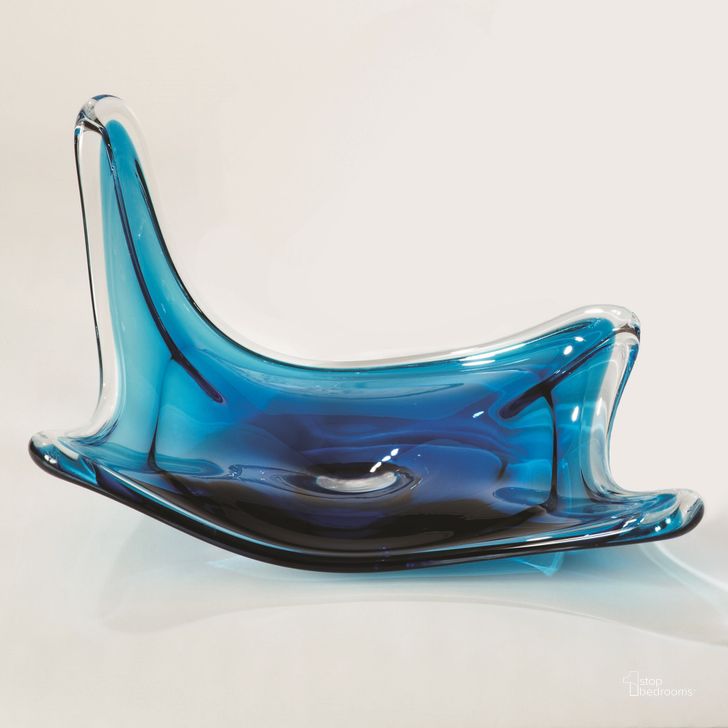 The appearance of Stingray Bowl In Aqua designed by Global Views in the modern / contemporary interior design. This blue piece of furniture  was selected by 1StopBedrooms from  to add a touch of cosiness and style into your home. Sku: 6.60222. Material: Glass. Product Type: Bowl. Image1