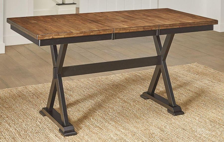 The appearance of Stone Creek Chickory And Black Butterfly Leaf Counter Height Dining Table designed by A-America in the transitional interior design. This black and brown piece of furniture  was selected by 1StopBedrooms from Stone Creek Collection to add a touch of cosiness and style into your home. Sku: STOBL670B;STOBL630T. Table Base Style: Trestle. Product Type: Dining Table. Table Top Shape: Rectangular. Material: Rubberwood. Size: 36". Image1
