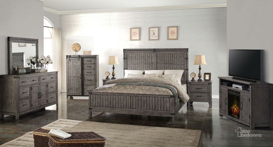 The appearance of Storehouse Gray Panel Bedroom Set designed by Legends Furniture in the rustic / southwestern interior design. This gray piece of furniture  was selected by 1StopBedrooms from Storehouse Collection to add a touch of cosiness and style into your home. Sku: ZSTR-7001;ZSTR-7002;ZSTR-7003;ZSTR-7015. Bed Type: Panel Bed. Material: Wood. Product Type: Panel Bed. Bed Size: Queen. Image1