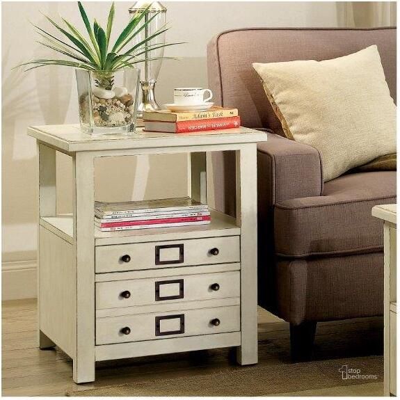 The appearance of Sullivan Country White End Table designed by Riverside Furniture in the transitional interior design. This white piece of furniture  was selected by 1StopBedrooms from Sullivan Collection to add a touch of cosiness and style into your home. Sku: 22508. Product Type: End Table. Image1