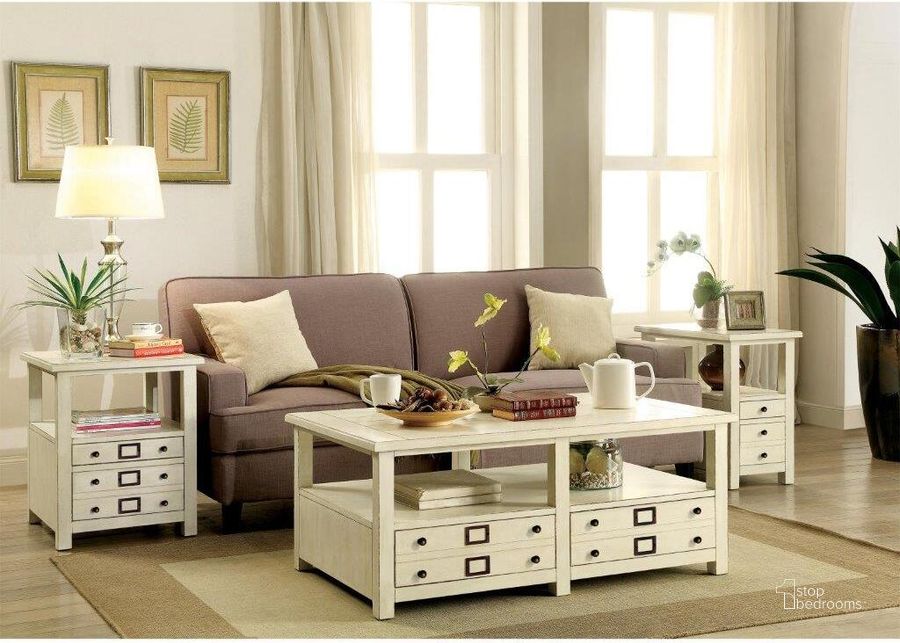 The appearance of Sullivan Country White Occasional Table Set designed by Riverside Furniture in the transitional interior design. This white piece of furniture  was selected by 1StopBedrooms from Sullivan Collection to add a touch of cosiness and style into your home. Sku: 22501;22511. Product Type: Occasional Table Set. Image1