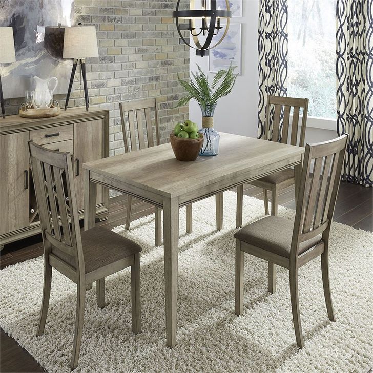 The appearance of Sun Valley 60 Inch Rectangular Dining Room Set designed by Liberty in the transitional interior design. This sandstone piece of furniture  was selected by 1StopBedrooms from Sun Valley Collection to add a touch of cosiness and style into your home. Sku: 439-T3660;439-C1501S. Material: Wood. Product Type: Dining Room Set. Table Top Shape: Rectangular. Image1