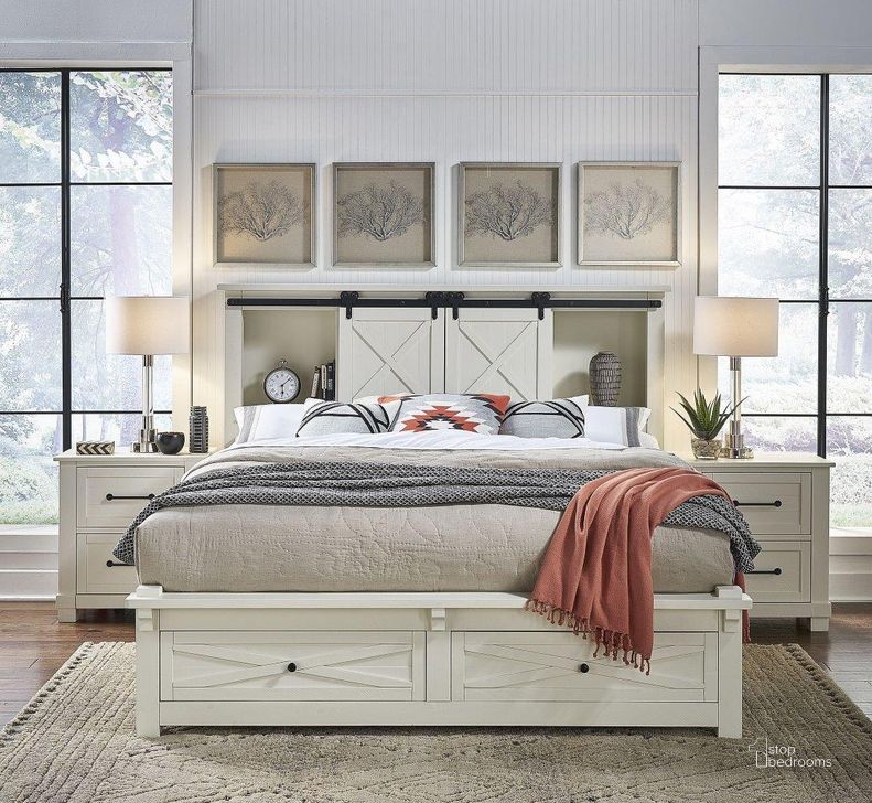 Sun Valley White Bookcase Storage Bedroom Set by AAmerica 1StopBedrooms