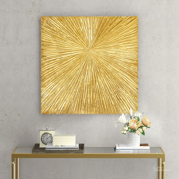 The appearance of Sunburst Hand Painted Dimensional Resin Wall Decor In Gold designed by Olliix in the transitional interior design. This gold piece of furniture  was selected by 1StopBedrooms from Sunburst Gold Collection to add a touch of cosiness and style into your home. Sku: MPS95A-0023. Material: MDF. Product Type: Wall Decor. Image1