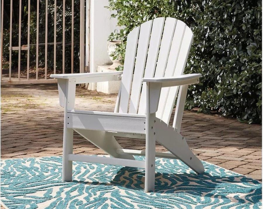 The appearance of Sundown Treasure White Outdoor Adirondack Chair designed by Signature Design by Ashley in the modern / contemporary interior design. This white piece of furniture  was selected by 1StopBedrooms from Sundown Treasure Collection to add a touch of cosiness and style into your home. Sku: P011-898. Material: Wood. Product Type: Outdoor Chair. Image1