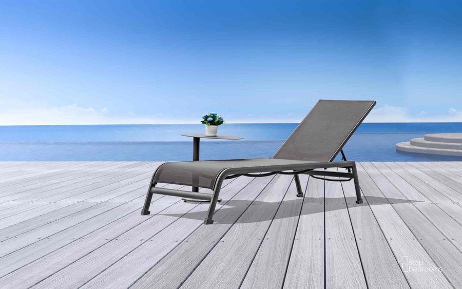 The appearance of Sunset Taupe Lounge Chaise designed by Whiteline Modern Living in the modern / contemporary interior design. This taupe piece of furniture  was selected by 1StopBedrooms from Sunset Collection to add a touch of cosiness and style into your home. Sku: CL1568-TAU. Product Type: Chaise. Material: Aluminium. Image1